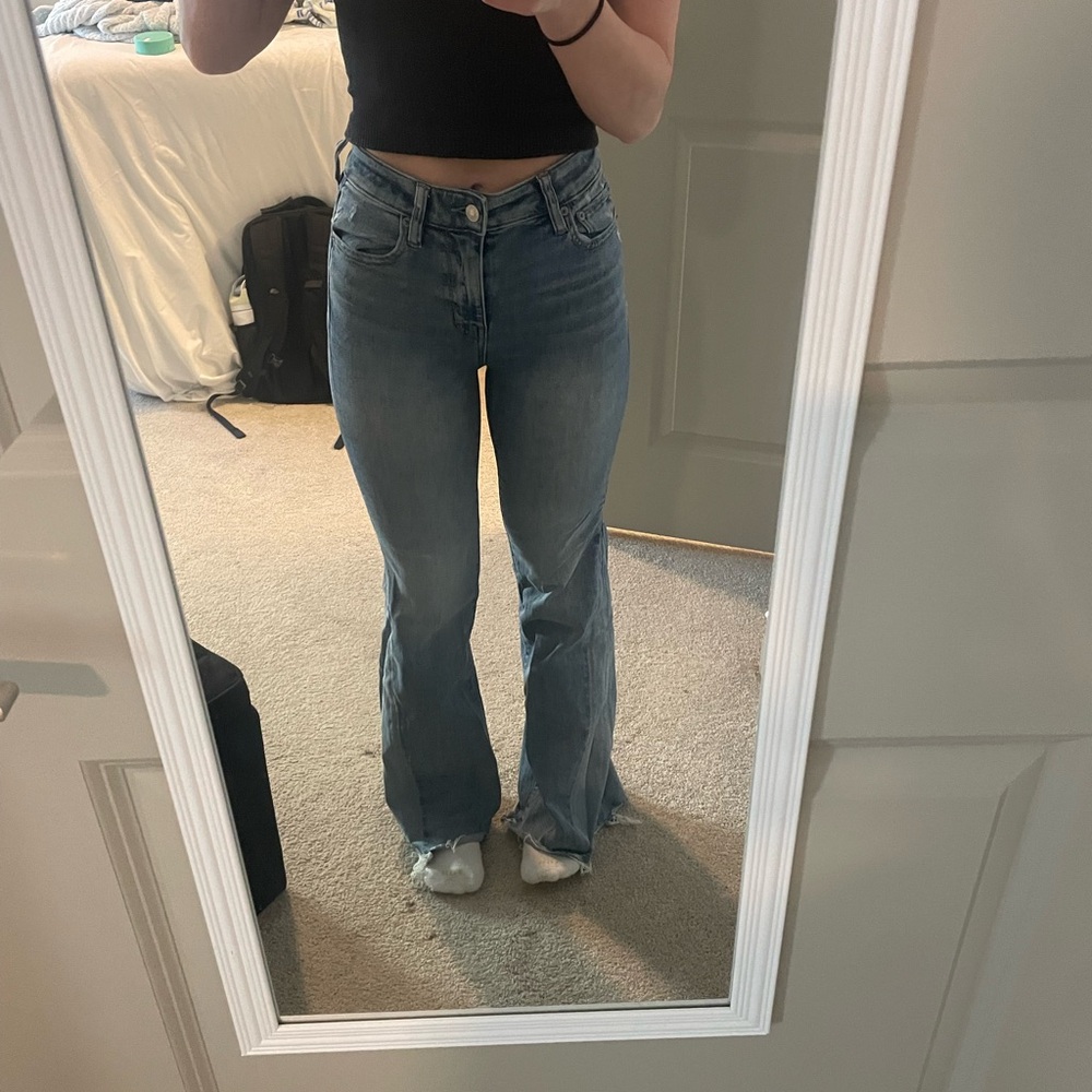 American Eagle Outfitters Blue Flare Wide Leg Jeans